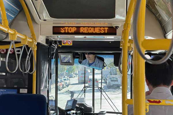 MUNI display - stop request